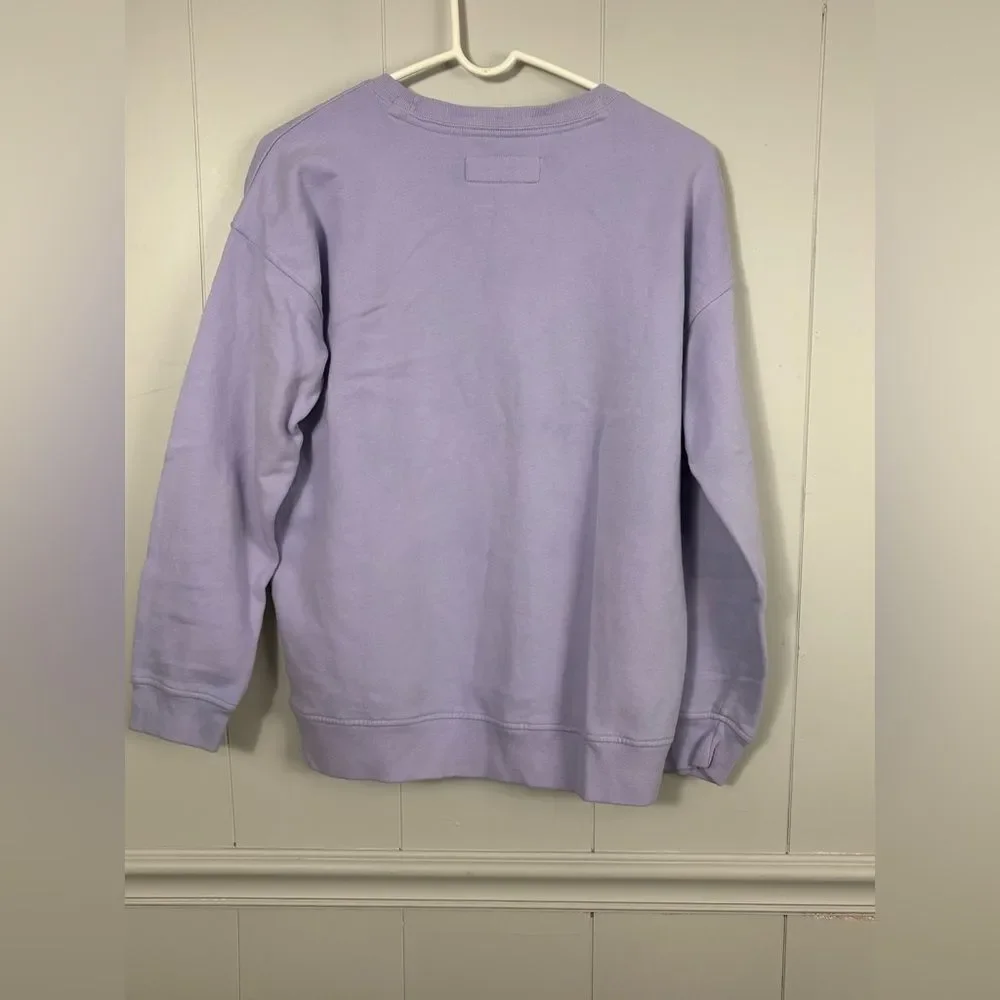 Abercrombie Kids Purple Crew Neck Pullover Sweatshirt 15/16 Fleece Lined Preppy